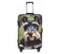 Yanyu adorable schnauzer Print Universal Suitcase Cover Elastic Washable Travel Luggage Protector Adult Luggage, White, M