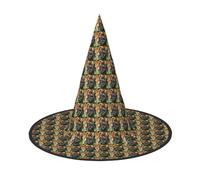 YANYU African Animals Print Carnival Unisex Costume Halloween Witch Hat For Parties Masquerades Role-Playing