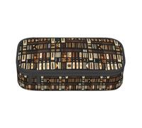 YANYU African Mud Cloth Tribal Print Convenience Pencil Case 8.3 x 2 x 3.7 Inch Style for Pens Pencils Small Items, Black, One Size, Black, One size