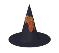 YANYU African Textile Patterns Print Carnival Unisex Costume Halloween Witch Hat For Parties Masquerades Role-Playing