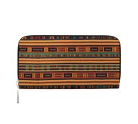 YANYU african weaving Print Leather Hand Wallet Clutch for Women Casual and Travel Use All Occasions Wallet, Black, One Size, Art