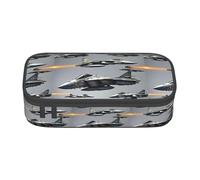 YANYU Aircraft Fighter Jets Print Convenience Pencil Case 8.3 x 2 x 3.7 Inches style for Pens Pencils Small Items, Black, One Size