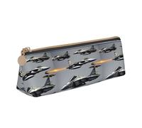 YANYU Aircraft Fighter Jets Print Functional Pencil Case Large Capacity 8.3 x 2.2 x 2.4In Triangle Pouch with Zipper