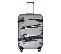 Yanyu Aircraft Fighter Jets Print Universal Suitcase Cover Elastic Washable Travel Luggage Protector Adult Luggage, White, L