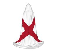 YANYU Alabama State Flag Print Unisex Hooded Cloak Variety Sizes For Halloween Cosplay Themed Parties Carnival, Black, Large
