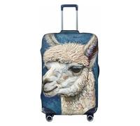 Yanyu Alpaca Llama Print Universal Suitcase Cover Elastic Washable Travel Luggage Protector Adult Luggage, White, XL