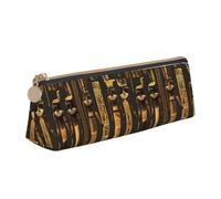 YANYU Ancient Egyptian Hieroglyph Print Functional Pencil Case Large Capacity 8.3 x 2.2 x 2.4In Triangle Pouch with Zipper