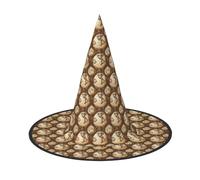 YANYU Ancient Map World Globe Print Carnival Unisex Costume Halloween Witch Hat For Parties Masquerades Role-Playing