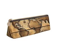 YANYU Ancient Map World Globe Print Functional Pencil Case Large Capacity 8.3 x 2.2 x 2.4In Triangle Pouch with Zipper