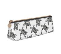 YANYU Animals Sea Turtles Print Functional Pencil Case Large Capacity 8.3 x 2.2 x 2.4In Triangle Pouch with Zipper