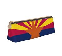 YANYU Arizona state flag Print Functional Pencil Case Large Capacity 8.3 x 2.2 x 2.4In Triangle Pouch with Zipper, White, One Size