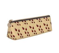 YANYU Art Ladybug Tracks Print Functional Pencil Case Large Capacity 8.3 x 2.2 x 2.4In Triangle Pouch with Zipper