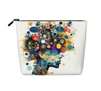 YANYU Artificial Intelligence Brain Print Single-layer Makeup Bag Waterproof Travel Cosmetic Organizer Large Capacity, Black, One Size