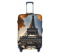 Yanyu Beautiful Eiffel Tower Paris Print Universal Suitcase Cover Elastic Washable Travel Luggage Protector Adult Luggage, White, S