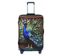 Yanyu Beautiful peacock picture Print Universal Suitcase Cover Elastic Washable Travel Luggage Protector Adult Luggage, White, S
