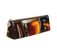 YANYU Beer Print Functional Pencil Case Large Capacity 8.3 x 2.2 x 2.4In Triangle Pouch with Zipper, White, One Size