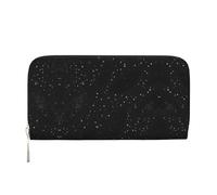 YANYU Black Shimmering Print Leather Hand Wallet Clutch for Women Casual and Travel Use All Occasions Wallet, Black, One Size, Art