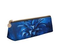 YANYU Blue pineapple Print Functional Pencil Case Large Capacity 8.3 x 2.2 x 2.4In Triangle Pouch with Zipper
