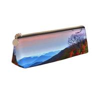 YANYU Blue Ridge Mountains Print Functional Pencil Case Large Capacity 8.3 x 2.2 x 2.4In Triangle Pouch with Zipper
