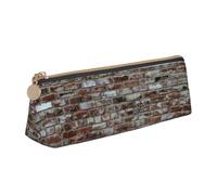 YANYU Brick Red Stone Print Functional Pencil Case Large Capacity 8.3 x 2.2 x 2.4In Triangle Pouch with Zipper, White, One Size