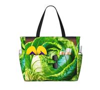 YANYU Bright Cabbage Print Functional Beach Bag Fashionable Summer Bags Reusable Picnic Gym Camping Holidays