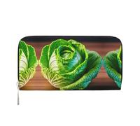 YANYU Bright Cabbage Print Leather Hand Wallet Clutch for Women Casual and Travel Use All Occasions Wallet, Black, One Size, Art