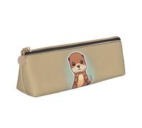 YANYU Cartoon Cute Otter Print Functional Pencil Case Large Capacity 8.3 x 2.2 x 2.4In Triangle Pouch with Zipper