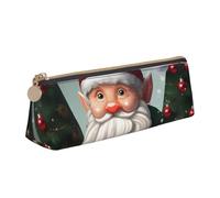 YANYU Christmas Traditional Gnome Print Functional Pencil Case Large Capacity 8.3 x 2.2 x 2.4In Triangle Pouch with Zipper