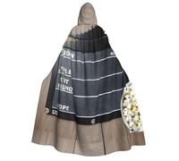 YANYU Cinema Movie Clapboard And Popcorn Print Hooded Unisex Adult Cloak Halloween Christmas Carnival Theme Parties Comfortable