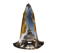 YANYU Cityscape Paris Eiffel Tower France Print Carnival Essential Hooded Cloak Adult Unisex Gothic Costume For Role Play Cosplay