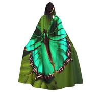 YANYU Colorful Butterfly Print Unisex Adult Halloween Hooded Cloak Full Length Cloaks With Vibrant For Cosplay