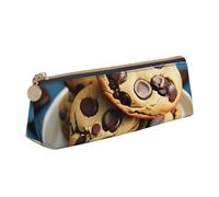 YANYU Cookies Food Chocolate Chips Biscuits Print Functional Pencil Case Large Capacity 8.3 x 2.2 x 2.4In Triangle Pouch with Zipper