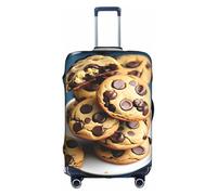 Yanyu Cookies Food Chocolate Chips Biscuits Print Universal Suitcase Cover Elastic Washable Travel Luggage Protector Adult Luggage, White, XL