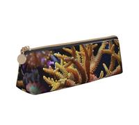 YANYU Coral Reef Print Functional Pencil Case Large Capacity 8.3 x 2.2 x 2.4In Triangle Pouch with Zipper