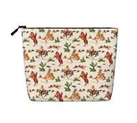 YANYU Cowboy Ride Horse Print Single-layer Makeup Bag Waterproof Travel Cosmetic Organizer Large Capacity, Black, One Size