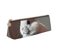 YANYU cry white rabbit Print Functional Pencil Case Large Capacity 8.3 x 2.2 x 2.4In Triangle Pouch with Zipper, White, One Size