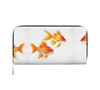 YANYU Cute goldfishes Print Leather Hand Wallet Clutch for Women Casual and Travel Use All Occasions Wallet, Black, One Size, Art