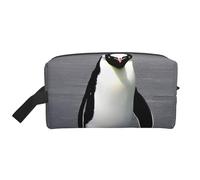 YANYU Cute Penguin Print Travel Toiletry Bag Zippered Storage Bags with Handles Portable Cosmetic Organizer, White, One Size