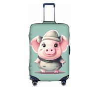 Yanyu Cute Pig Print Universal Suitcase Cover Elastic Washable Travel Luggage Protector Adult Luggage, White, S