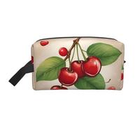 YANYU Cute Sweet Red Cherry 1 Print Travel Cosmetic Bag Zippered Storage Bags With Handles Portable Cosmetic Organizer, White, One Size, White, One Size