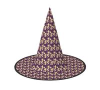 YANYU Daisy Purple Flowers Print Carnival Unisex Costume Halloween Witch Hat For Parties Masquerades Role-Playing
