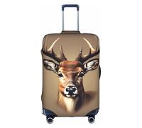 Yanyu Deer head printing Print Universal Suitcase Cover Elastic Washable Travel Luggage Protector Adult Luggage, White, S