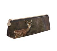 YANYU Deer Hunting Print Functional Pencil Case Large Capacity 8.3 x 2.2 x 2.4In Triangle Pouch with Zipper