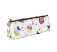 YANYU Delicious Cupcakes Print Functional Pencil Case Large Capacity 8.3 x 2.2 x 2.4In Triangle Pouch with Zipper