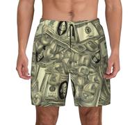 YANYU Dollar Sign Money Print Men Hawaiian Shorts Quick Dry Swim Trunks Surfing Beach Vacations Summer Activity