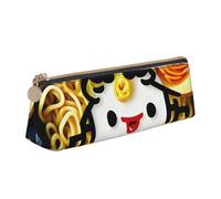 YANYU Egg Cup Noodle Ramen Print Functional Pencil Case Large Capacity 8.3 x 2.2 x 2.4In Triangle Pouch with Zipper