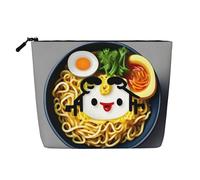 YANYU Egg Cup Noodle Ramen Print Single-layer Makeup Bag Waterproof Travel Cosmetic Organizer Large Capacity, Black, One Size