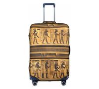 Yanyu Egypt Hieroglyphics Print Universal Suitcase Cover Elastic Washable Travel Luggage Protector Adult Luggage, White, L