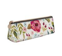 YANYU flower leaf Print Functional Pencil Case Large Capacity 8.3 x 2.2 x 2.4In Triangle Pouch with Zipper