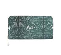 YANYU Formulas Shapes Theory Math Lesson Word Print Leather Hand Wallet Clutch for Women Casual and Travel Use All Occasions Wallet, Black, One Size, Art